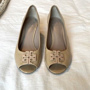 Tory burch peep toe wedge